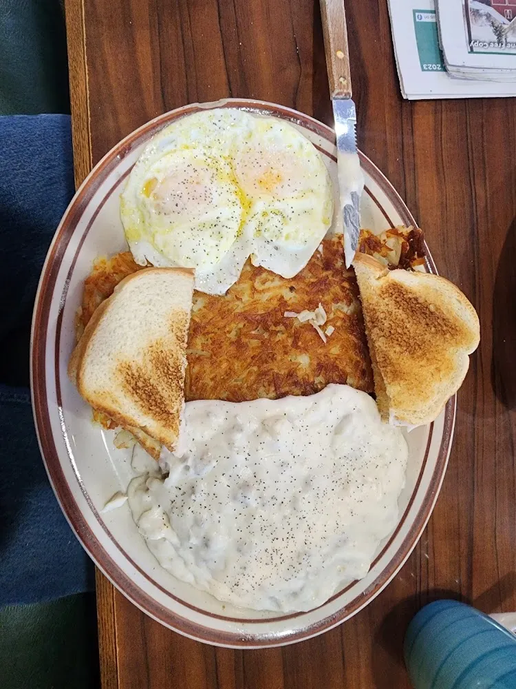 Chicken Fried Steak Eggs over Easy with Hashbrowns