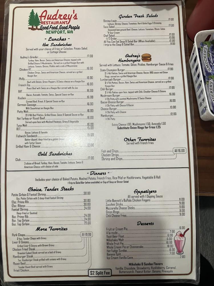 Audrey's Restaurant Menu image 1