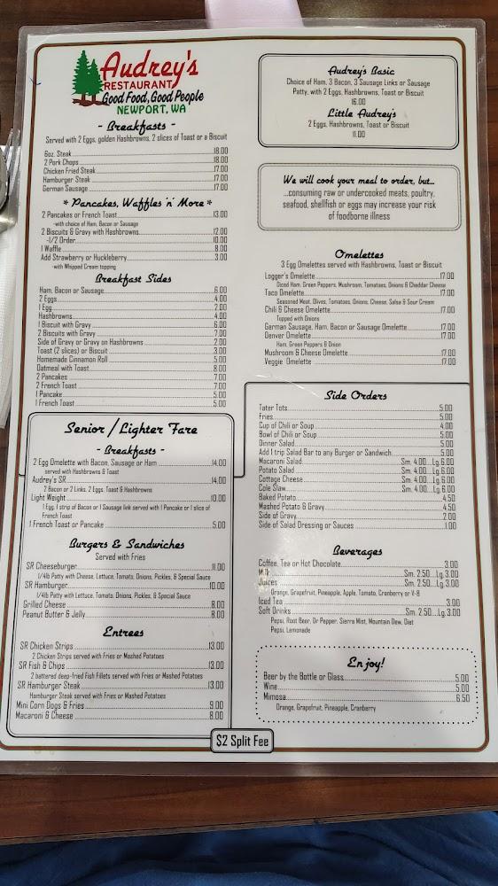 Audrey's Restaurant Menu image 2
