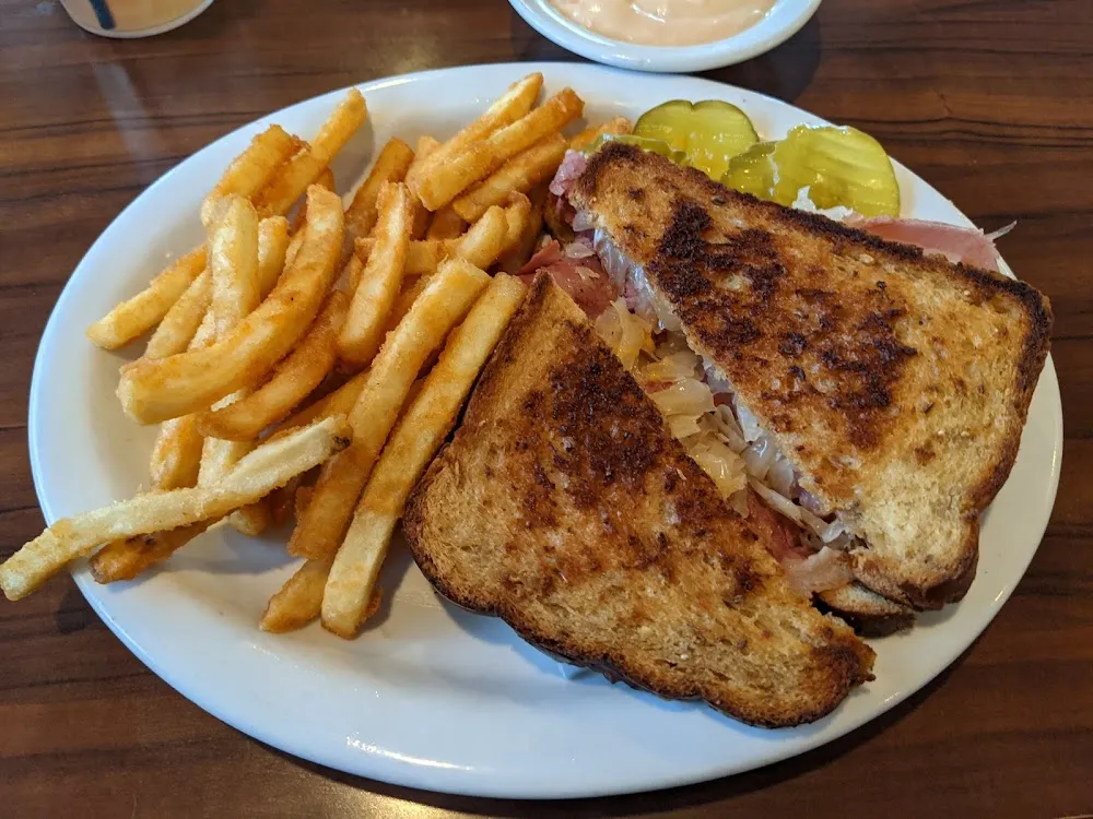 Reuben Sandwich and Fries